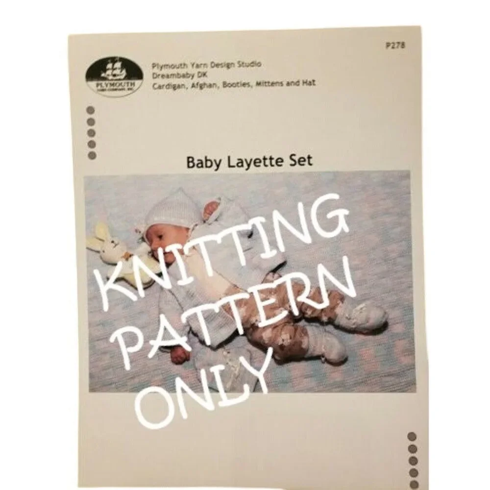 New Plymouth P278 Dreambaby DK Baby Layette Set Cardigan Hat Knitting Pattern
